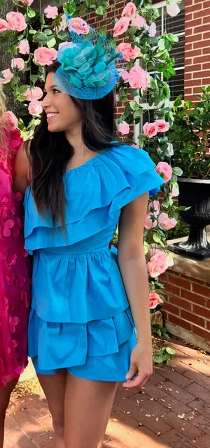 Coco Lily Blue Ruffle Romper thumbnail 1