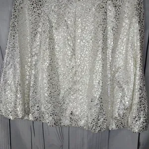 Vintage Jessica McClintock White and Silver Strapless Mini Cocktail Party Dress thumbnail 7