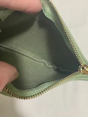 Chelmon Sage Green Faux Leather Zip Coin Purse Pouch Wallet Minimalist Gold Zip thumbnail 6