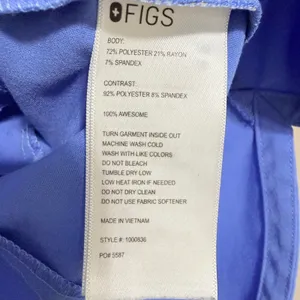 FIGS Montex Scrub Top Women's Size Small in Ceil Blue Mock Neck Pockets Oversize thumbnail 5
