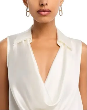 NWT L'AGENCE Colter Silk Cowl Neck‎ Ivory Blouse / Sleeveless Shirt - XS $335 thumbnail 1