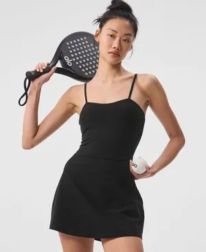 Alo Yoga Black Alosoft Courtside Tennis Dress New XS thumbnail 1