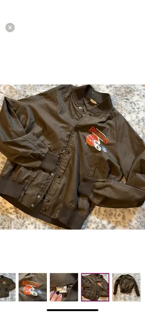 National Football League Vintage 80s Cleveland Browns Football lightweight sports jacket. thumbnail 3