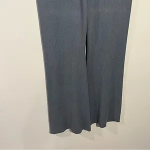 NWOT Abercrombie & Fitch Ribbed‎ Kick Flare High Rise Sweater Pant Blue Large thumbnail 7