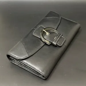 Vintage COACH Soho Black Leather Buckle Trifold Wallet thumbnail 3