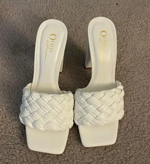 White Heeled Sandals Size 8 thumbnail 1