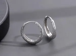 925 Silver Plated Small Hoop Earrings for Men, Unisex Punk Hip Hop Earrings thumbnail 1