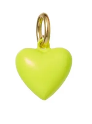 NWOT Roxanne Assoulin The Mini Puffy Heart Charm In Chartreuse thumbnail 1