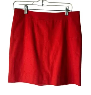 J. Crew Red Wool Blend Pencil Skirt Size 8 Business Casual‎ Office Work Academia thumbnail 1