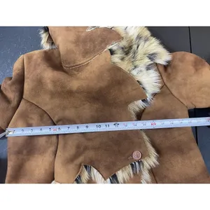 Loft Y2K Mechant Vegan Fur Suede Coat Brown Short Length Mob Wife Penny Lane M thumbnail 7