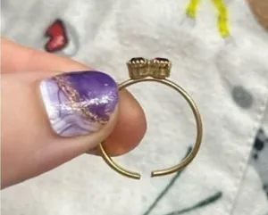 Elegant Gold and Red Gemstone Ring thumbnail 3
