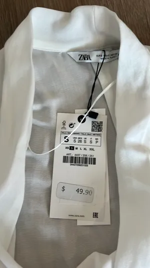 ZARA White Linen Blouse thumbnail 3