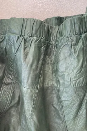 vintage dark green leather bomber jacket Full Zip Women’s Sz XL Made in Mexico thumbnail 12