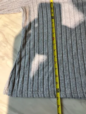 Womens Ribbed Lounge Set Gray Top Pants Side Stripe Soft Stretch Cozy 1XL thumbnail 5