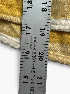American Eagle Hooded Plaid Flannel Shirt Women Small Mustard Yellow Cropped thumbnail 8