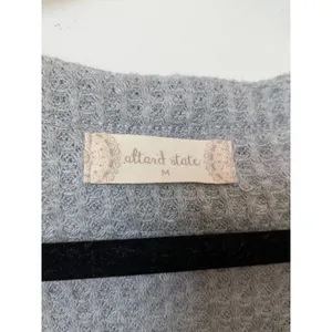 Altar'd State Women's V Neck Sweater Balloon Sleeves Gray Size M Pullover thumbnail 3