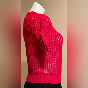 Arizona Jeans Arizona Jean Company Pink knitted Short Sleeves Top SZ XL 14/16 thumbnail 2