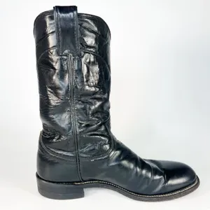 Justin Boots Original Roper Black Leather Western Cowboy Boots Women 6 thumbnail 8