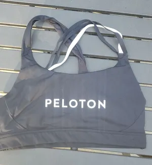 Athleta Black Sports Bra with White Peloton Logo Size Medium thumbnail 1