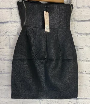 House of CB Eevi black sparkle strapless bustier mini dress XS thumbnail 5