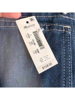 NWT Madewell Wide Leg Denim Overalls Dark Wash thumbnail 7