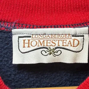 Vintage Longaberger Homestead Navy Sweatshirt Bear Sweater Weather Cozycore XL‎ thumbnail 3