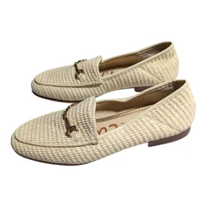 Sam Edelman Loraine Ivory Linen Woven Raffia Horsebit Classic Loafers Sz 7 thumbnail 7
