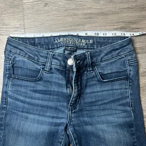 American Eagle Outfitters Dark Blue Skinny Jeans thumbnail 4