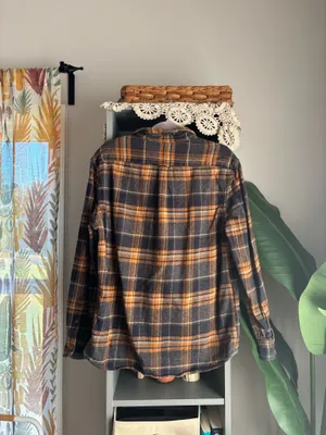 Grayers Heritage Men’s Large Flannel Shirt Button Up Long Sleeve Orange thumbnail 3