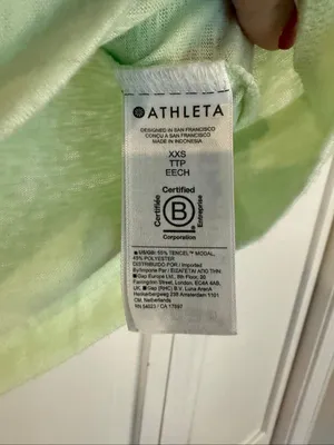 Athleta easy breeze serene neon green linen blend tshirt size xxs thumbnail 7