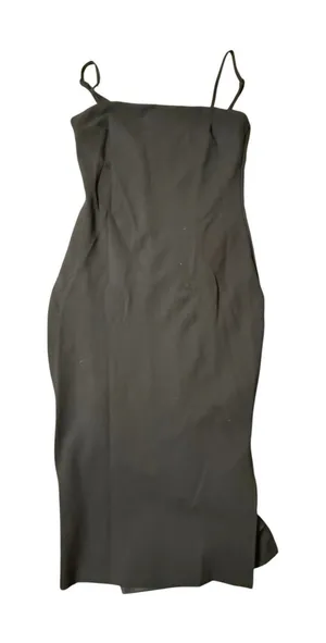 Lulus All This Appeal Black Bodycon Midi Dress Small Wedding Guest Cocktail thumbnail 1