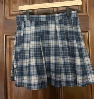 Blue Plaid Pleated Athletic Skort thumbnail 1