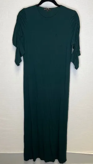 Jackie O Womens Dark Green Ruched Sleeve Maxi Dress Size Small‎ Loungewear thumbnail 1