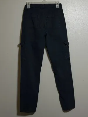 American Eagle Women Stretch Dark Navy Cargo Baggy Pants Utility Style‎ size 0 thumbnail 6