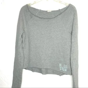 Hollister Off Shoulder Shirt Gray thumbnail 6