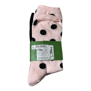 Kate Spade 3 Pack Crew Socks w/Dog Design, Pink Polka Dot & Black with Spades thumbnail 2