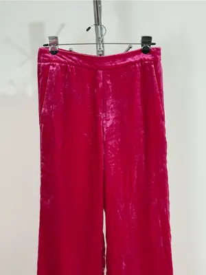 J. Crew Women’s Pink Velvet Peyton Pull On Pants Cropped Elastic Waist 6 NWT thumbnail 3