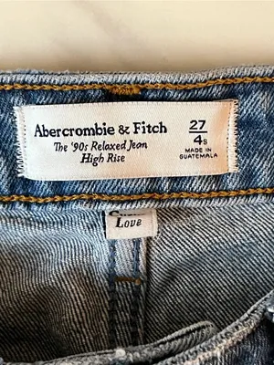 Abercrombie & Fitch 90s Relaxed Jeans Womens 27/4S High Rise Light Wash thumbnail 3