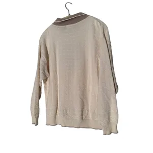 Bon‎ Worth Vintage Quiltrd Collared Sweater Grandma Cottagcore Women's Sz Large thumbnail 3