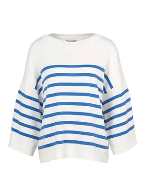 Barbour White Knit Sweater with Cream Label Detail thumbnail 8
