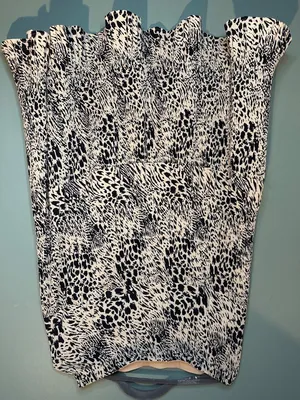Womens XL Alice Blue Animal Print Midi Skirt Leopard Zebra Ruffle Boho thumbnail 7