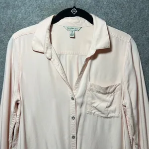 Calvin Klein Jeans Medium Blush‎ Pink Long Sleeve Viscose Button Up Shirt thumbnail 5