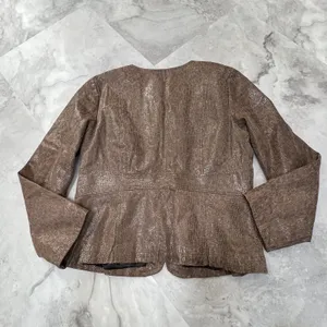 Live A‎ Little LAL Lined 100% Leather Jacket Zip Close Coat Brown Size Large L thumbnail 3