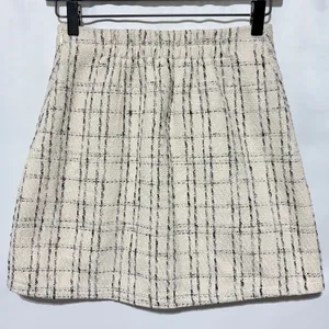 Princess Polly Tweed Mini Skirt Caroline Ivory Black Size 4 thumbnail 8