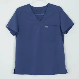 Figs Womens Catarina One‎ Pocket Scrub Top Size M Blue Short Sleeve Nursing Work thumbnail 1