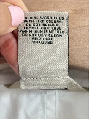 L.L.Bean White Cotton Utility Safari Field Jacket 4 Pocket Button Womens thumbnail 4
