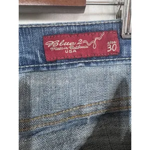 Blue 2 Jeans Women's Bootcut Distressed Medium Wash Blue Western Boho Size‎ 30 thumbnail 3