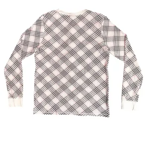 Victoria’s Secret Pink Black White Plaid Thermal Henley Top Tee T-Shirt Size Medium thumbnail 2