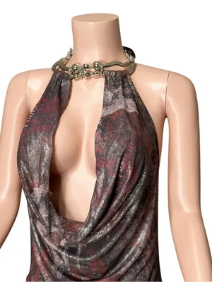 JADED LONDON Cosima Halter Draped Dress, Saphira, 10 (US) thumbnail 4