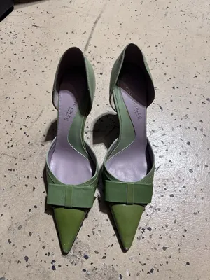 Kenneth Cole Green Ombré Pointed Toe Bow Pump 9.5 Made In Italy thumbnail 3